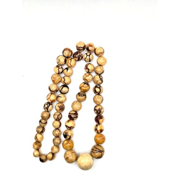 Vintage Very Rare Natural Tiger Coral Graduated Bead necklace 87 grams 23" - Picture 5 of 7